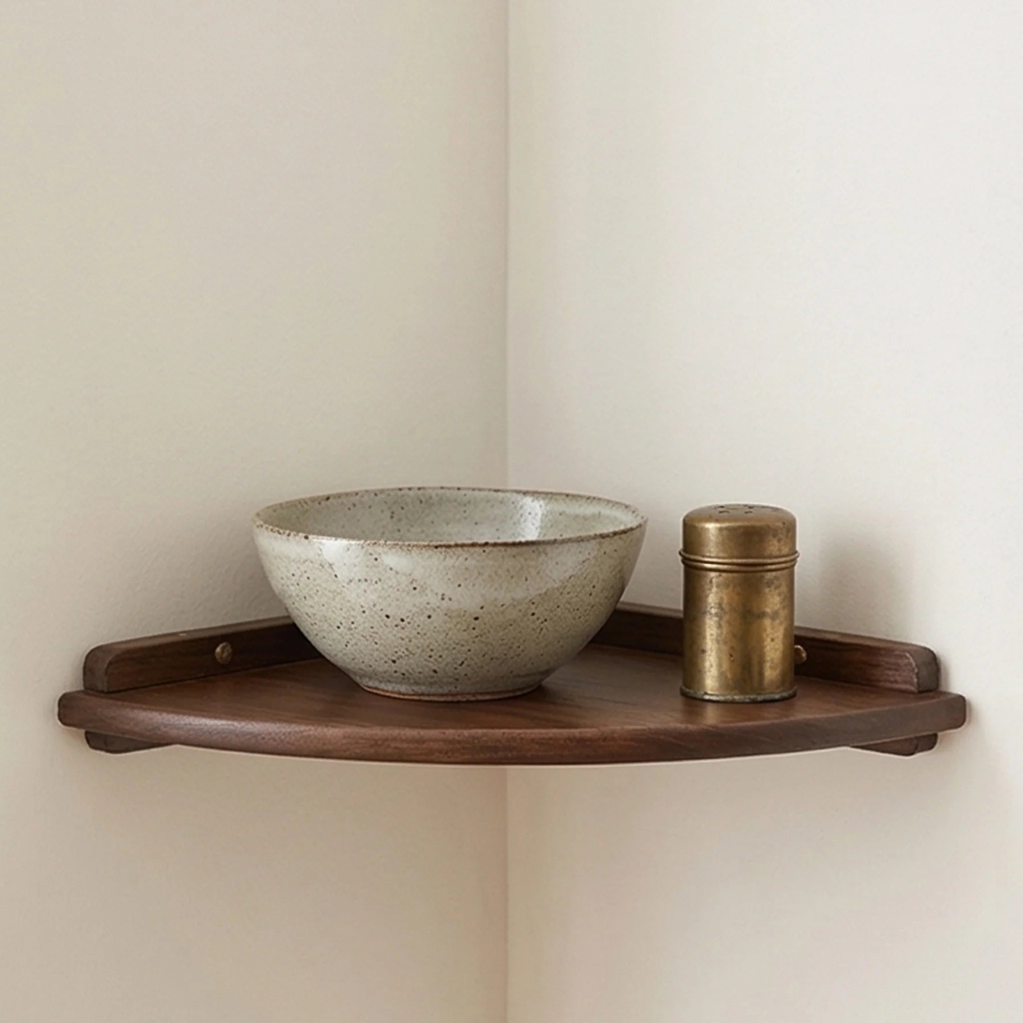 Solid Wood Corner Wall Shelf for Kitchen, Living Room, and Study — studio white background product shot