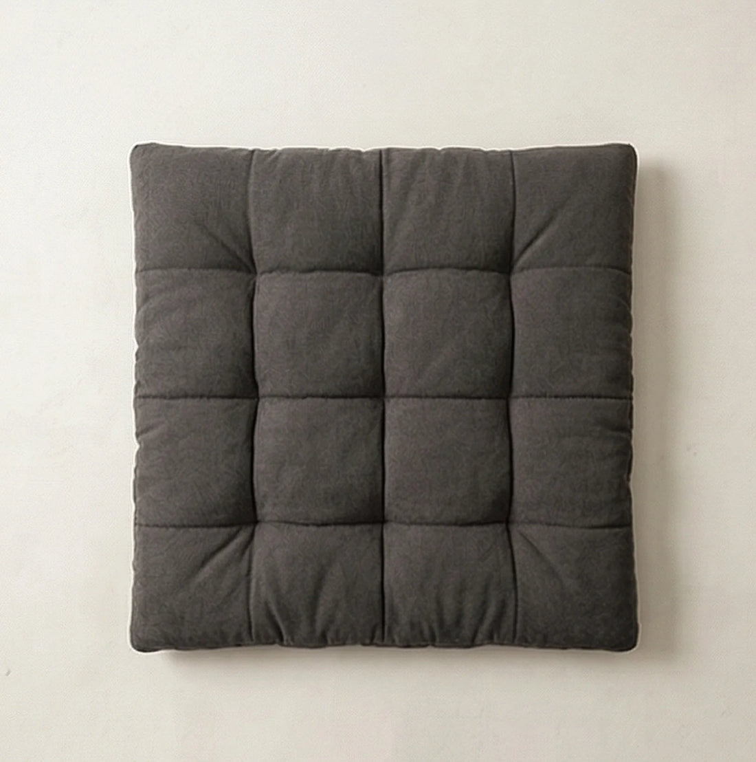 Quilted Linen Bay Window Cushion Mattress for Living Room — studio warm-white background product shot