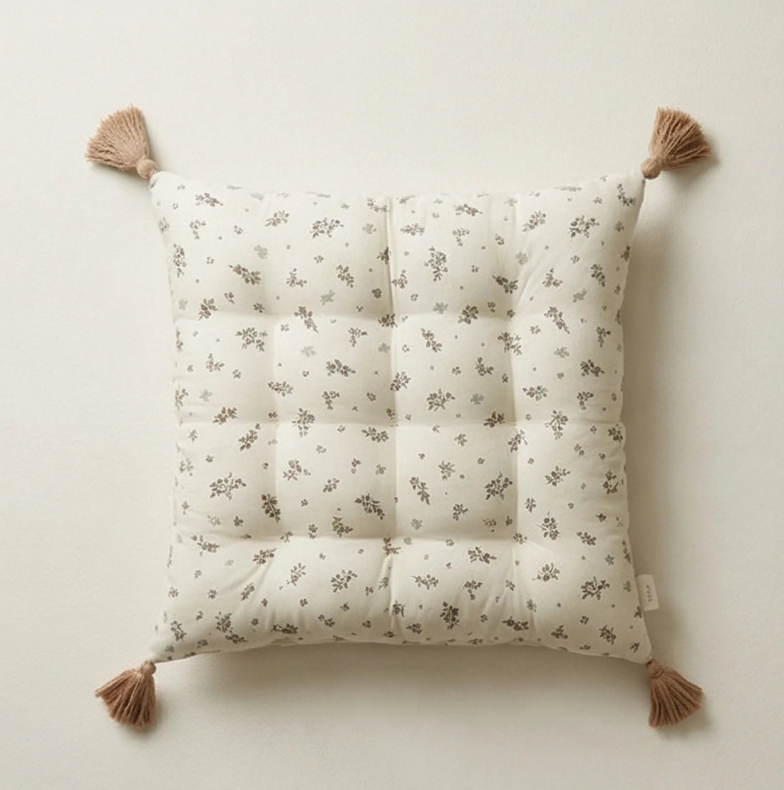 Milky Garden Floral Pattern Soft Cushion/Floor Mat for Kids Room — studio warm-white background product shot