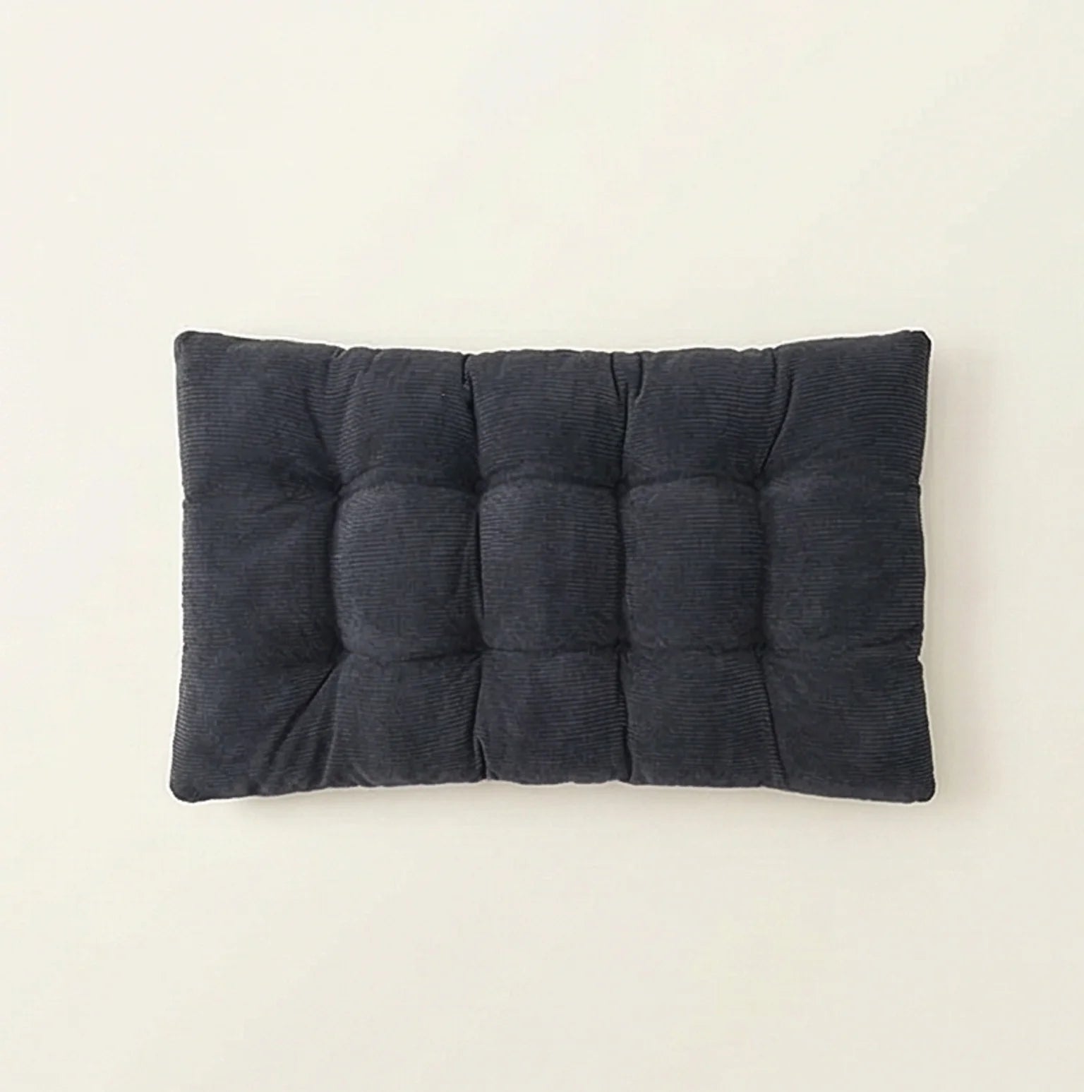 Corduroy Tufted Floor Cushion with Anti-Slip Bottom — studio warm-white background product shot