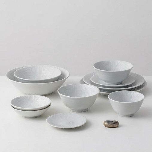 Mei Zun Ceramics Japanese Style Underglaze Porcelain Bowls & Plates Set - Thousand Layers Pattern