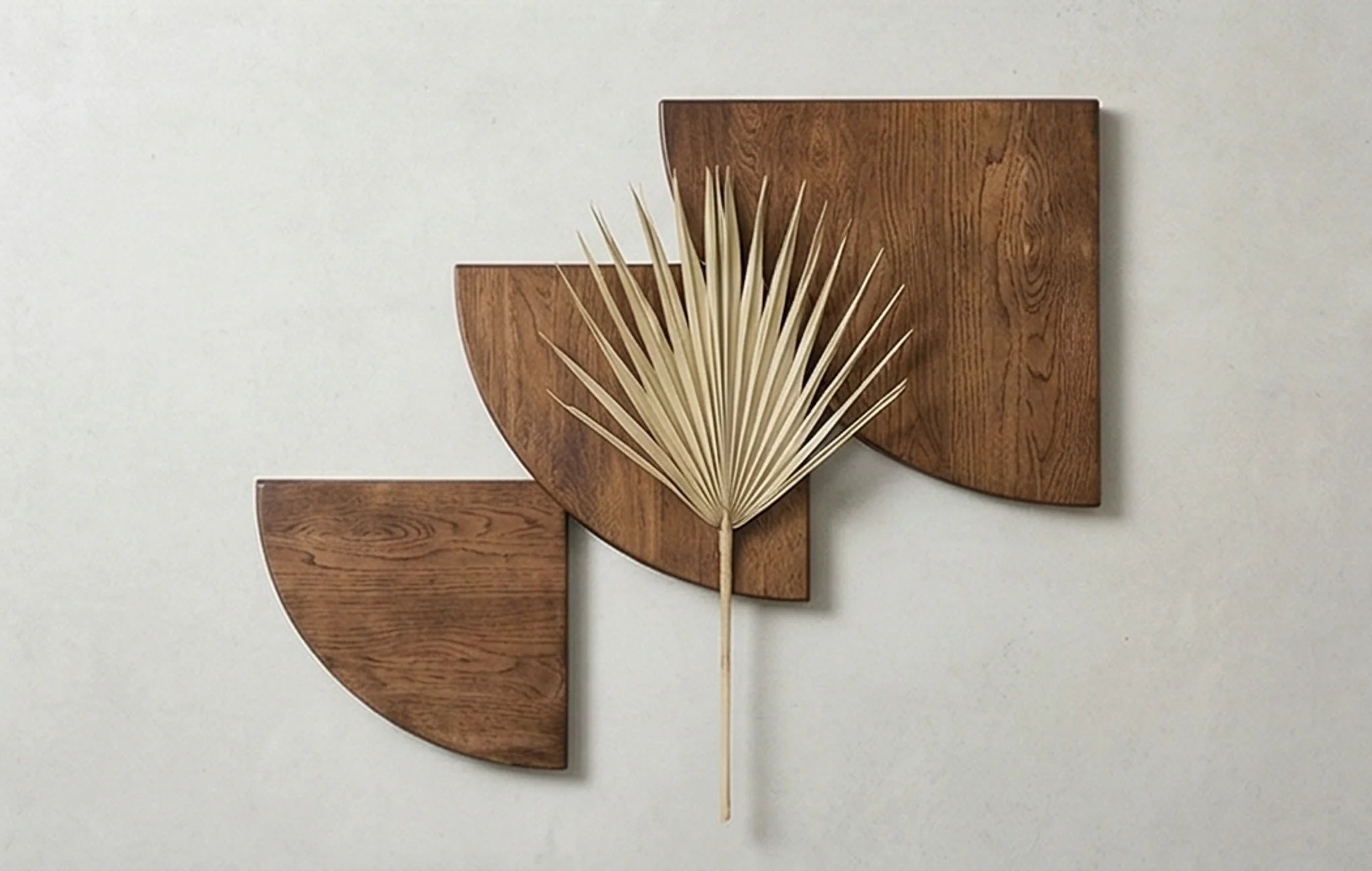 Solid Wood Corner Wall Shelf for Kitchen, Living Room, and Study — overhead architectural flat-lay with natural elements