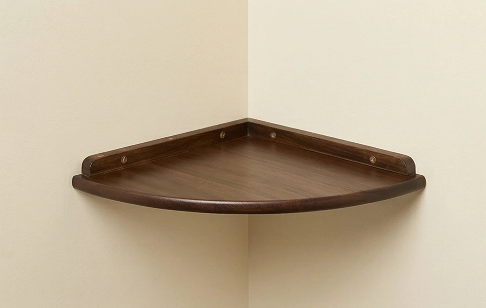 Solid Wood Corner Wall Shelf for Kitchen, Living Room, and Study — studio shot on clean white background
