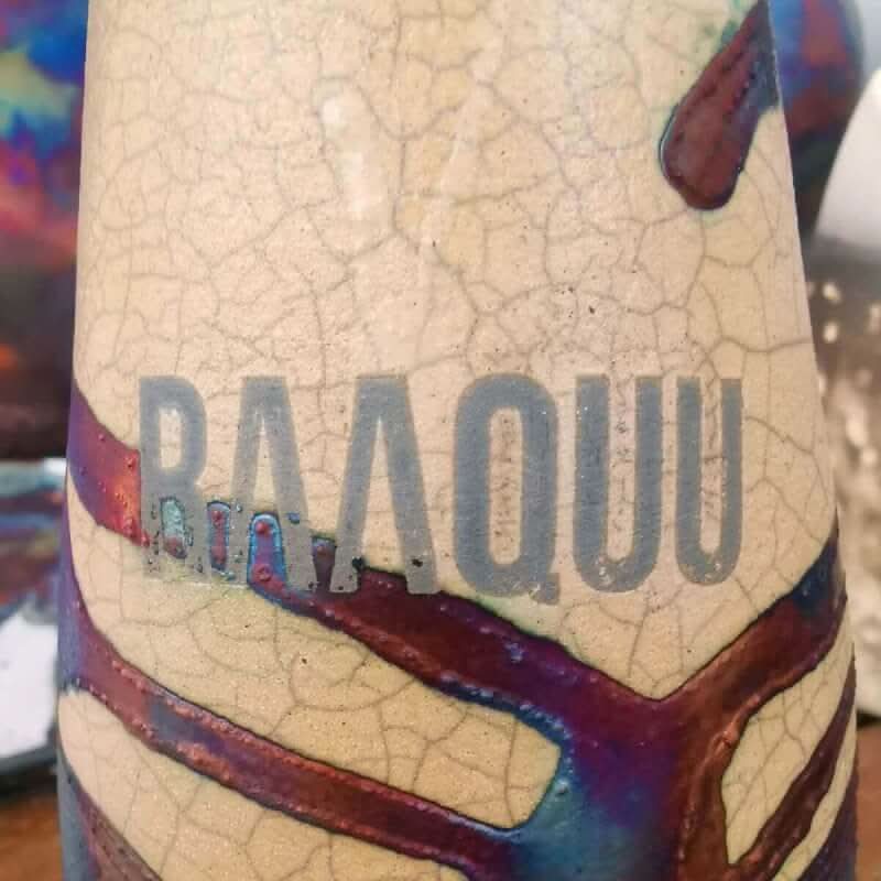 2 ceramic koi vases, crackled, multicolored, personalized.