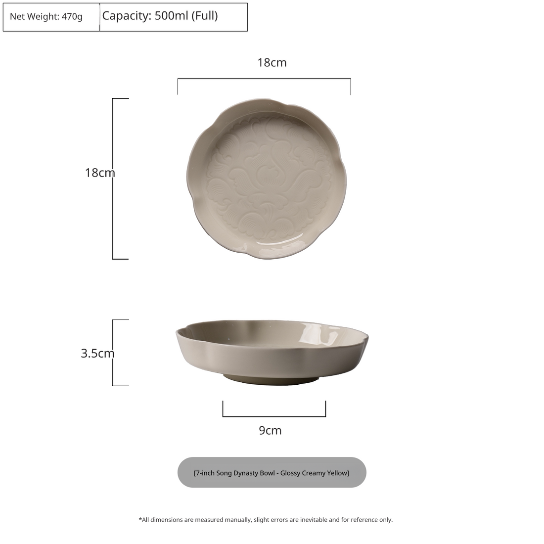 7-inch Song Dynasty style ceramic rice bowl, light grayish-brown matte glaze.