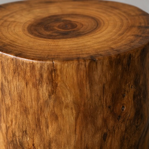 Solid camphor wood tree stump stool and side table