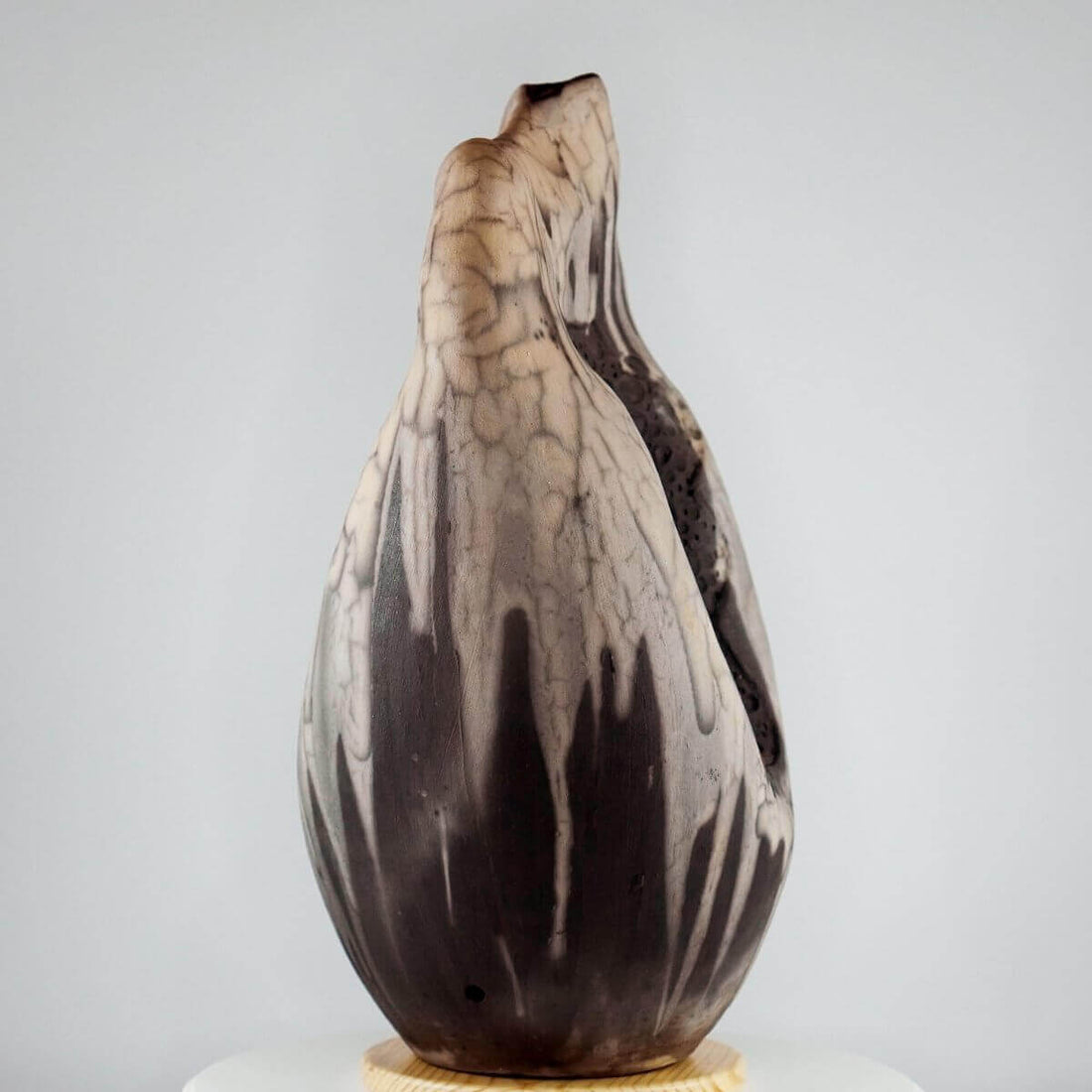 RAAQUU Confinement Series No. 1 - Signature Series Ceramic Sculpture 12.5" Raku Fired Pottery Fine Art by RAAQUU