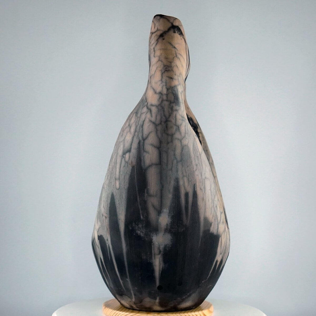 RAAQUU Confinement Series No. 1 - Signature Series Ceramic Sculpture 12.5" Raku Fired Pottery Fine Art by RAAQUU