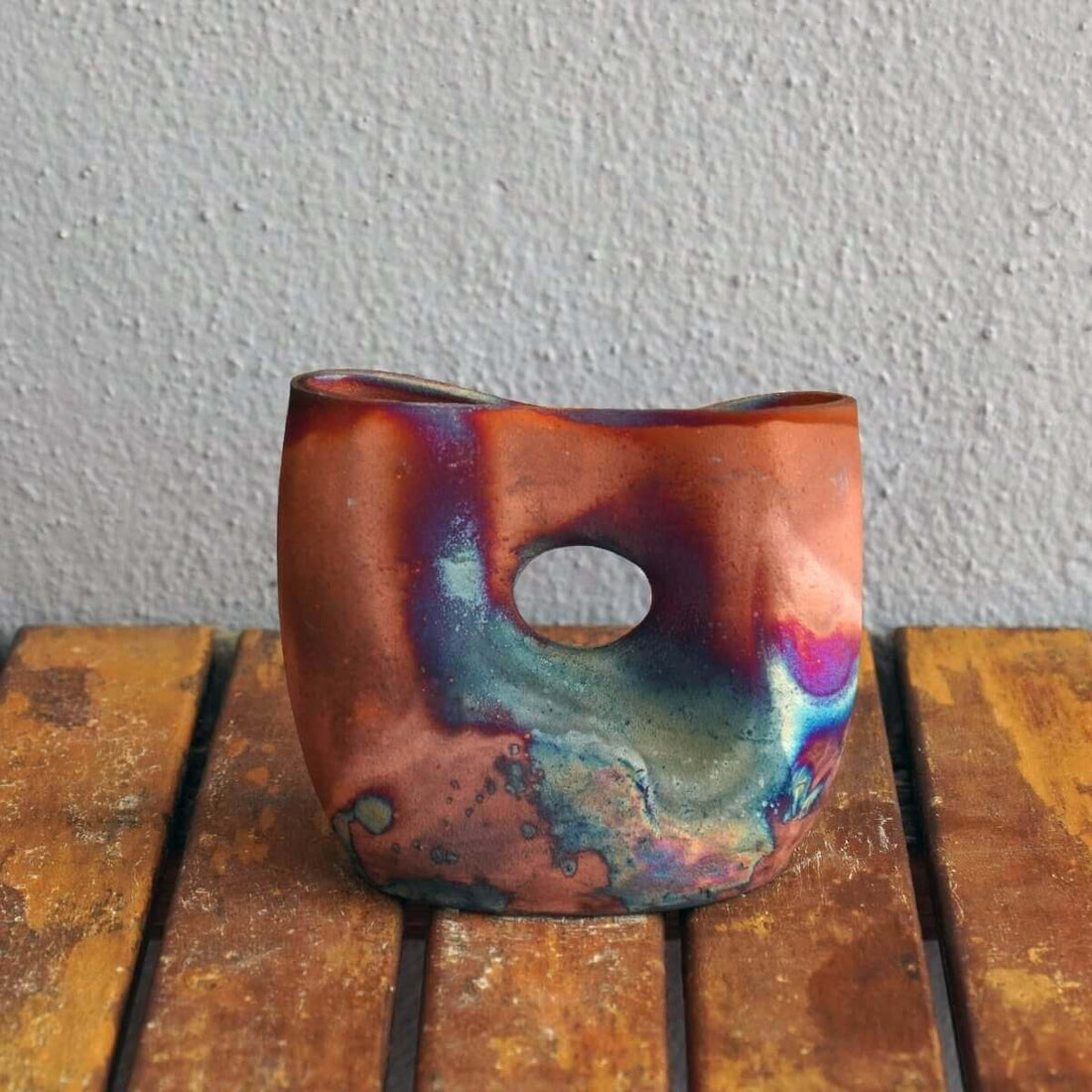 Dokutsu Ceramic Raku Vase - RAAQUU Basics handmade pottery home decor by RAAQUU