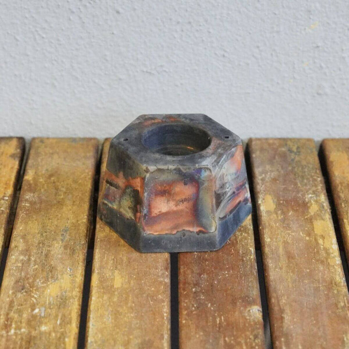 Keihatsu tealight, candle and incense ceramic holder by RAAQUU