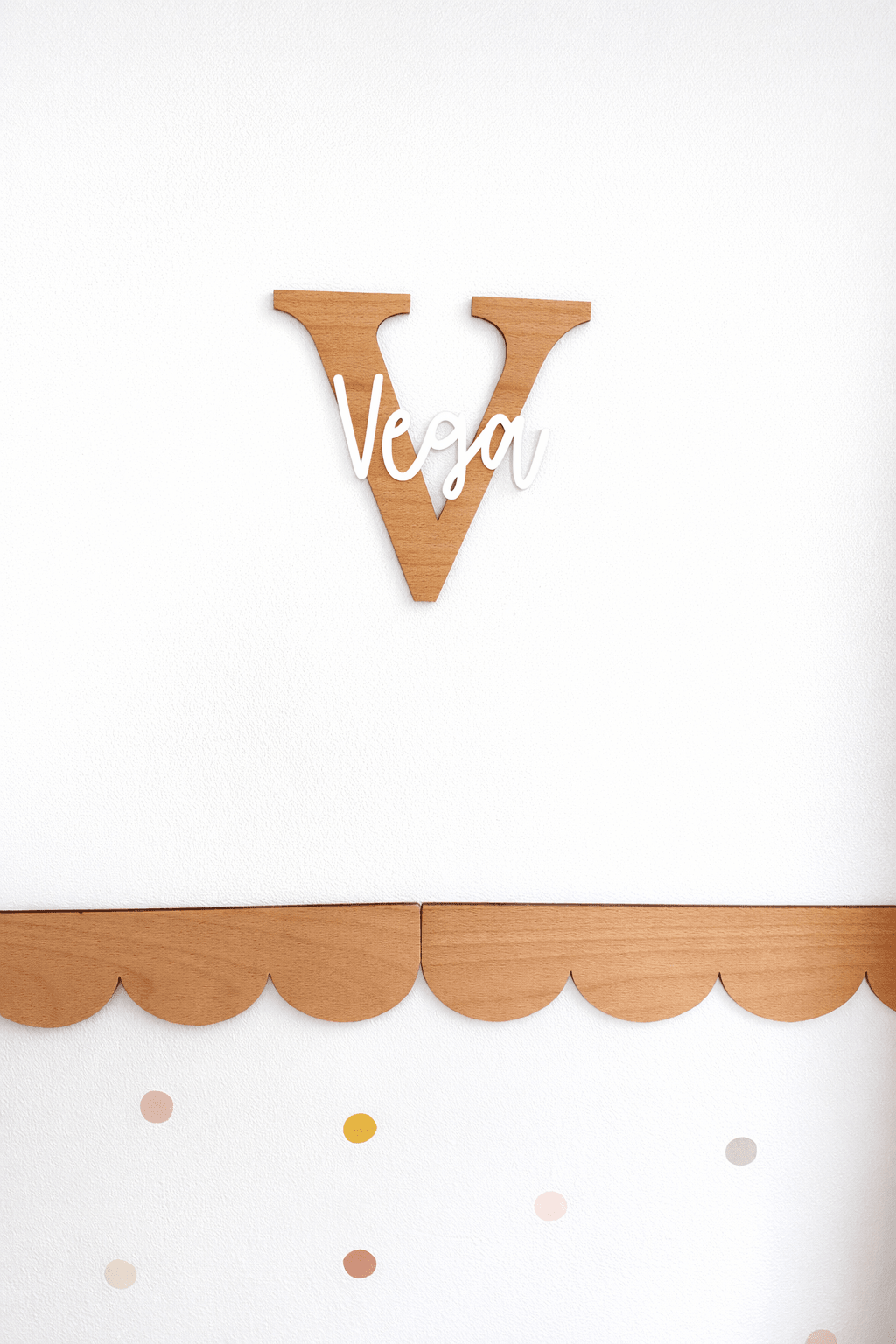 Personalized Initial Letter with Name – Wood and Acrylic 🤍