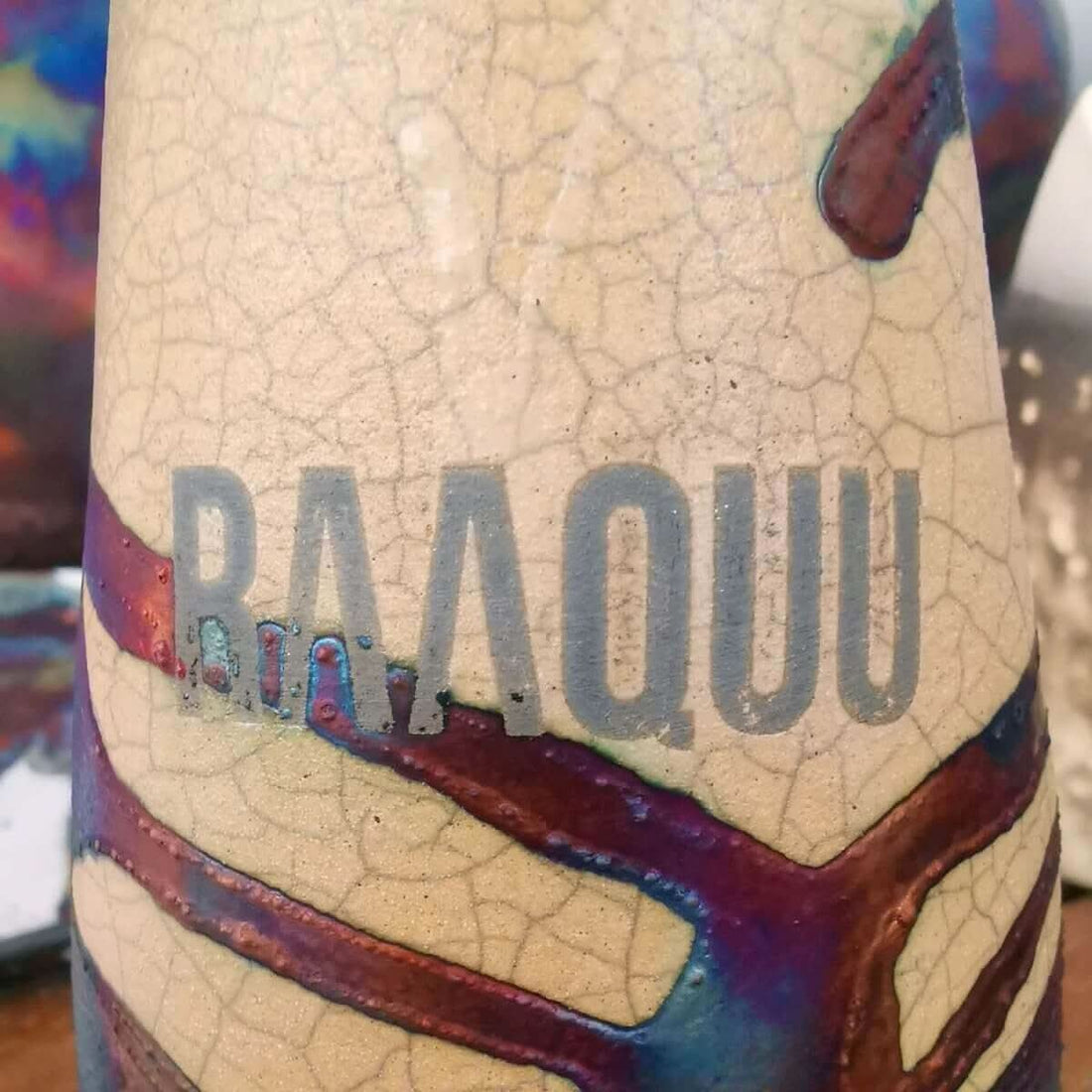 RAAQUU flower vase, pre-order, crackled, colorful.
