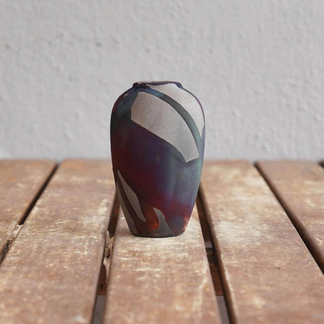 RAAQUU Hana L Mini Ceramic Vase 3.5" Raku Fired Pottery Gift by RAAQUU