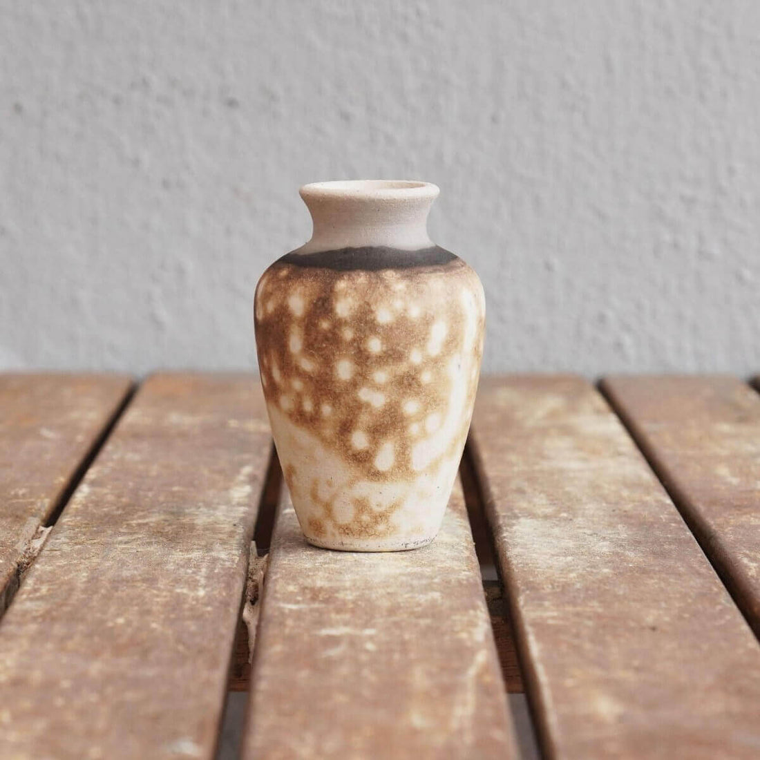 RAAQUU Hana Mini Ceramic Vase 3.5" Raku Fired Pottery Gift by RAAQUU