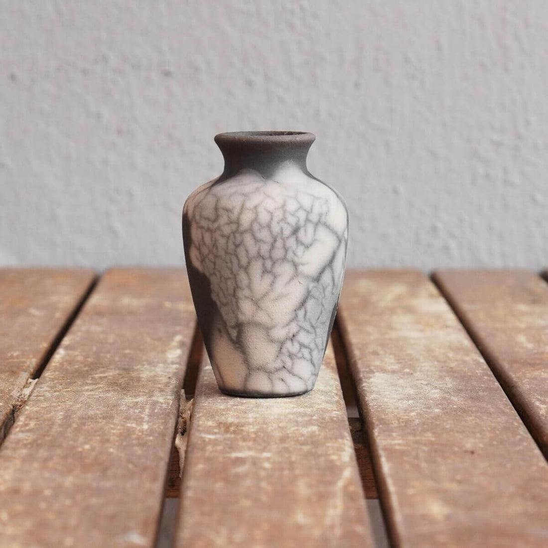 RAAQUU Hana Mini Ceramic Vase 3.5" Raku Fired Pottery Gift by RAAQUU