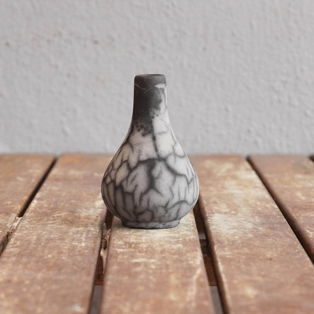 RAAQUU Hana Mini Ceramic Vase 3.5" Raku Fired Pottery Gift by RAAQUU