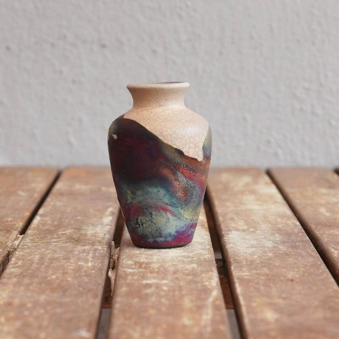 RAAQUU Hana Mini Ceramic Vase 3.5" Raku Fired Pottery Gift by RAAQUU