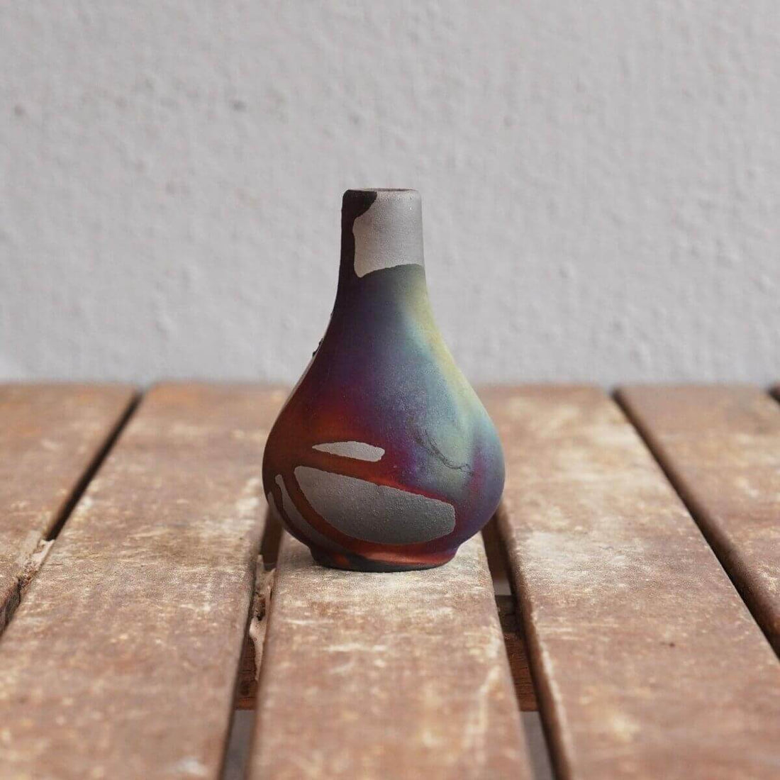 RAAQUU Hana Mini Ceramic Vase 3.5" Raku Fired Pottery Gift by RAAQUU