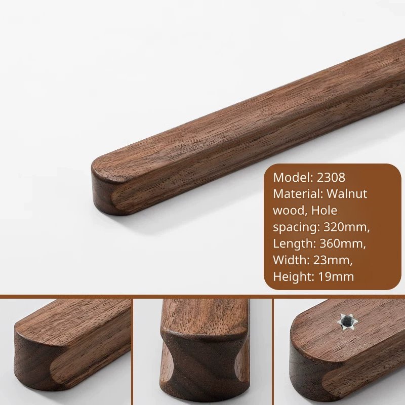 Extra-long walnut handle, Model 2308, 360mm length, 320mm hole distance.