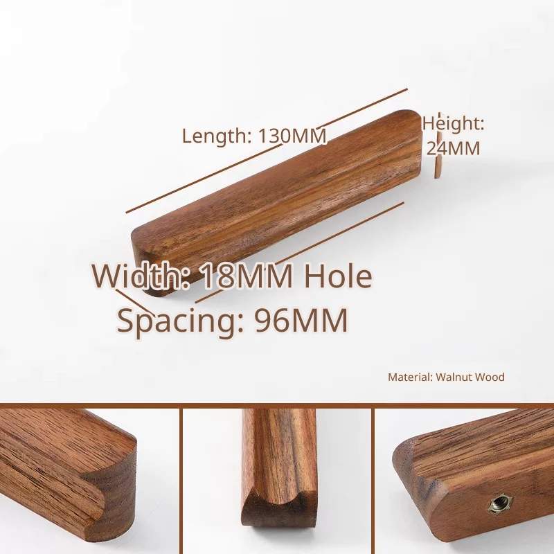 Model 8988 walnut handle, 130mm length, 96mm hole distance, thinner profile.