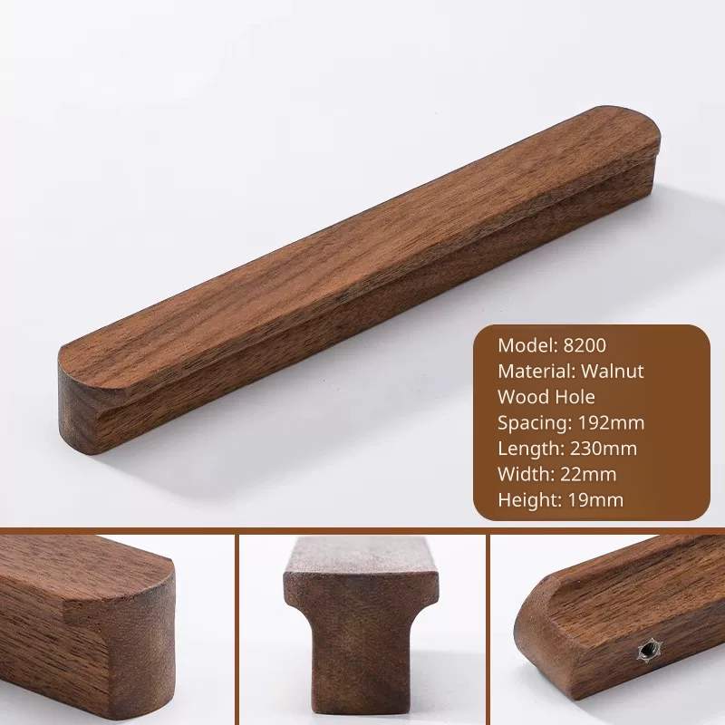 Very long walnut handle, model 8200, 230mm length, 192mm center-to-center.