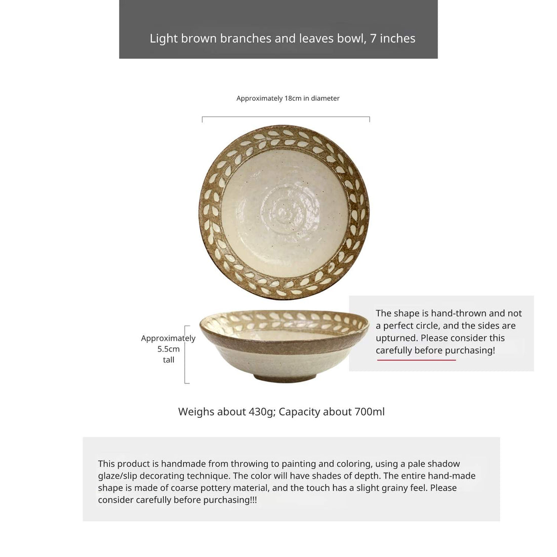 Close-up showing the textured rim of the 7-inch noodle bowl from Image 7.