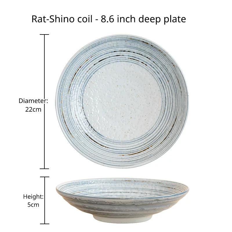Top and side view of the 'Line Circle' 5.3-inch shallow bowl with faint concentric rings.