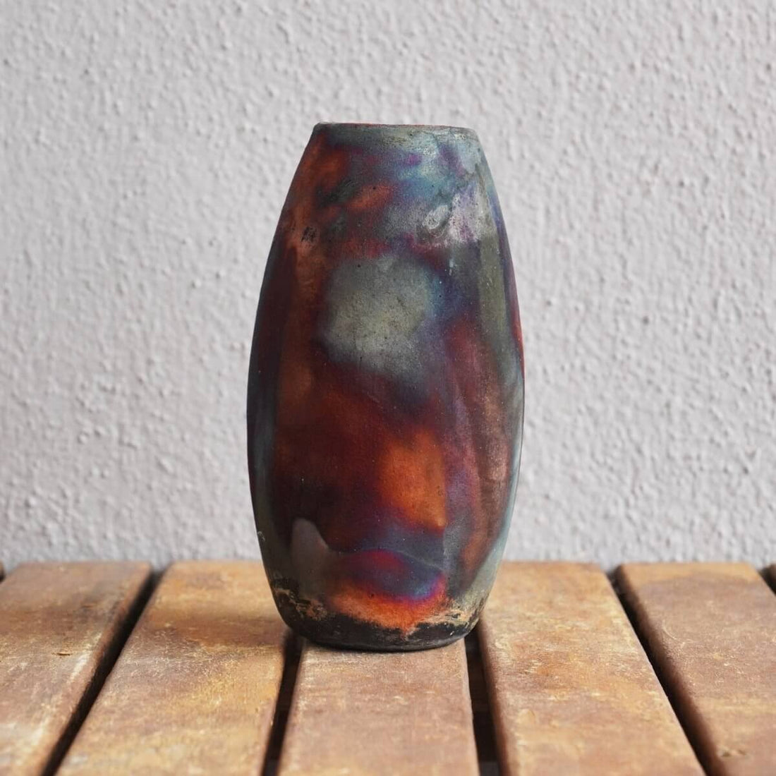 Tsuri Ceramic Raku Pottery Vase by RAAQUU