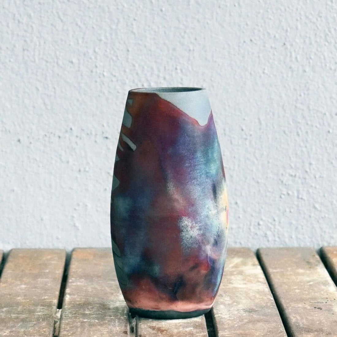 Tsuri Ceramic Raku Pottery Vase by RAAQUU