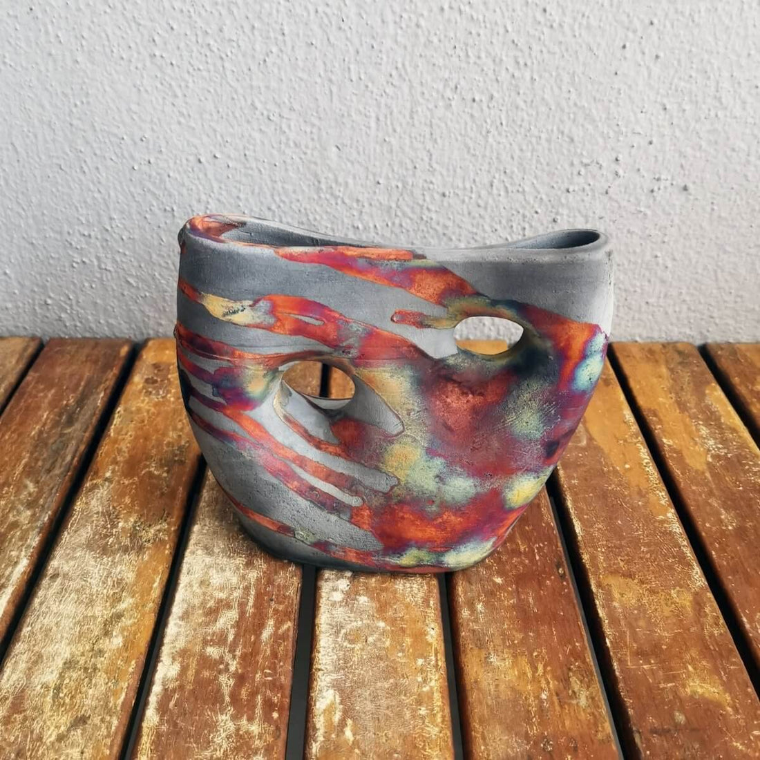 Umi Ceramic Raku Pottery Vase by RAAQUU