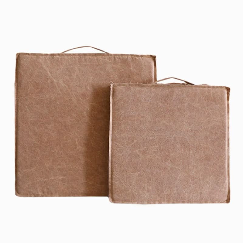 Brown distressed linen cushions, customizable, removable, washable