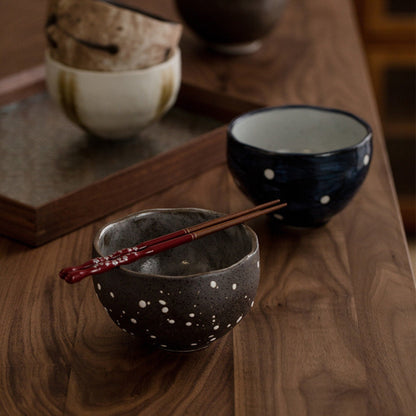 5 Set Stoneware Japanese Tea Cup, Japanese-Imported 5oz | Reactive Glazed, Ceramic Tea Set, Tea Ceremony, Zen, Pottery - -