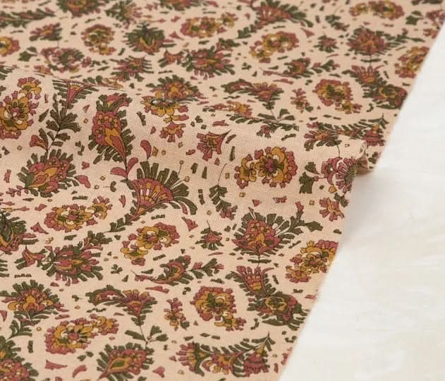 Muslin fabric, floral print, blush pink, DIY.