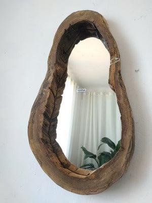 Nordic Solid Wood Tree Hole Irregular Wall-Mounted Bathroom Mirror