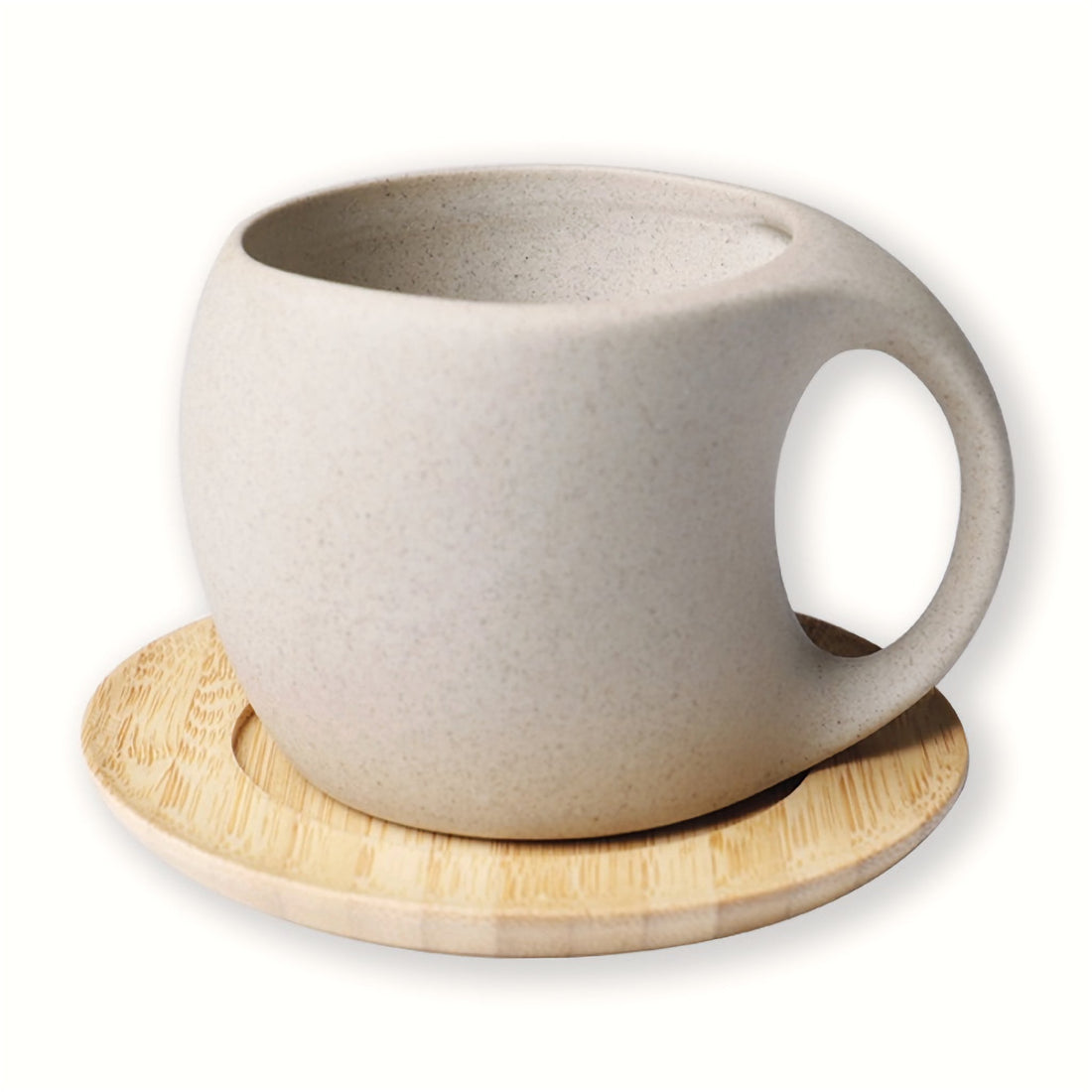 Abstract Ceramic Mugs with Arched Handle - -