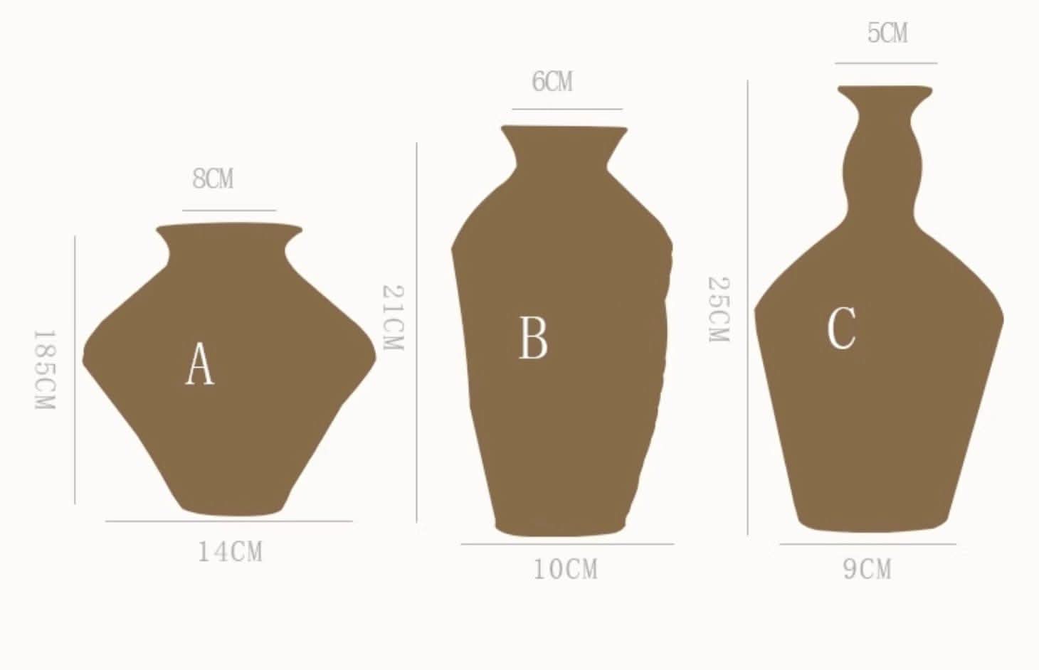 Abstract geometric ceramic vase with hammered texture, brown home decor.