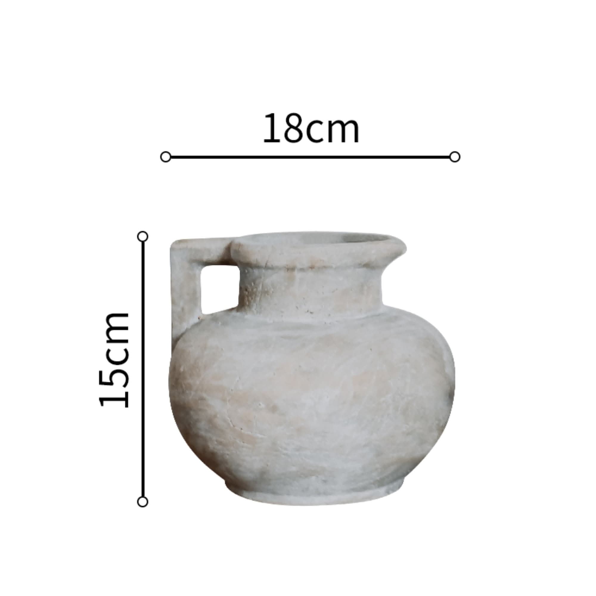 Antique Style Succulent Clay Pot, distressed earthenware planter with rustic, ethnic, farmhouse, boho appeal.