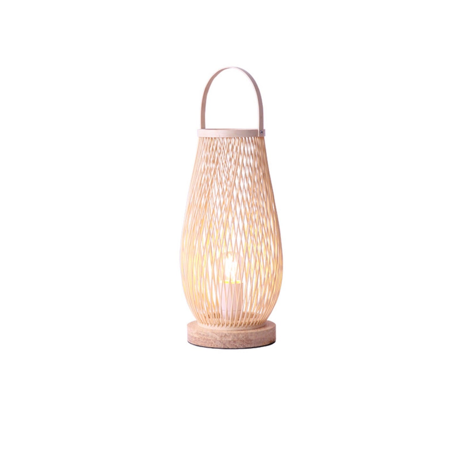 Bamboo Rattan Table Lamp | Mid Century Modern, Bohemian, Wicker Lampshade, Rustic Home Decor, Desk Lamp, Bedside Lamp, Mini Lamp - TABLE LAMP -