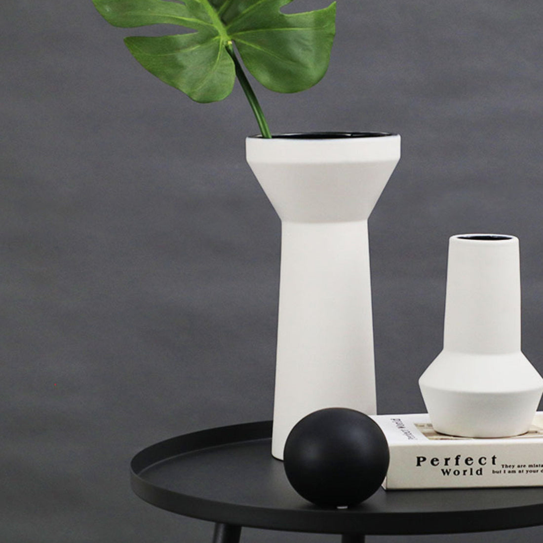 Black and White Vase Ceramic Table Vase | Zen Decor, Ceramic Vase, Minimalist Vase Ceramic, - -