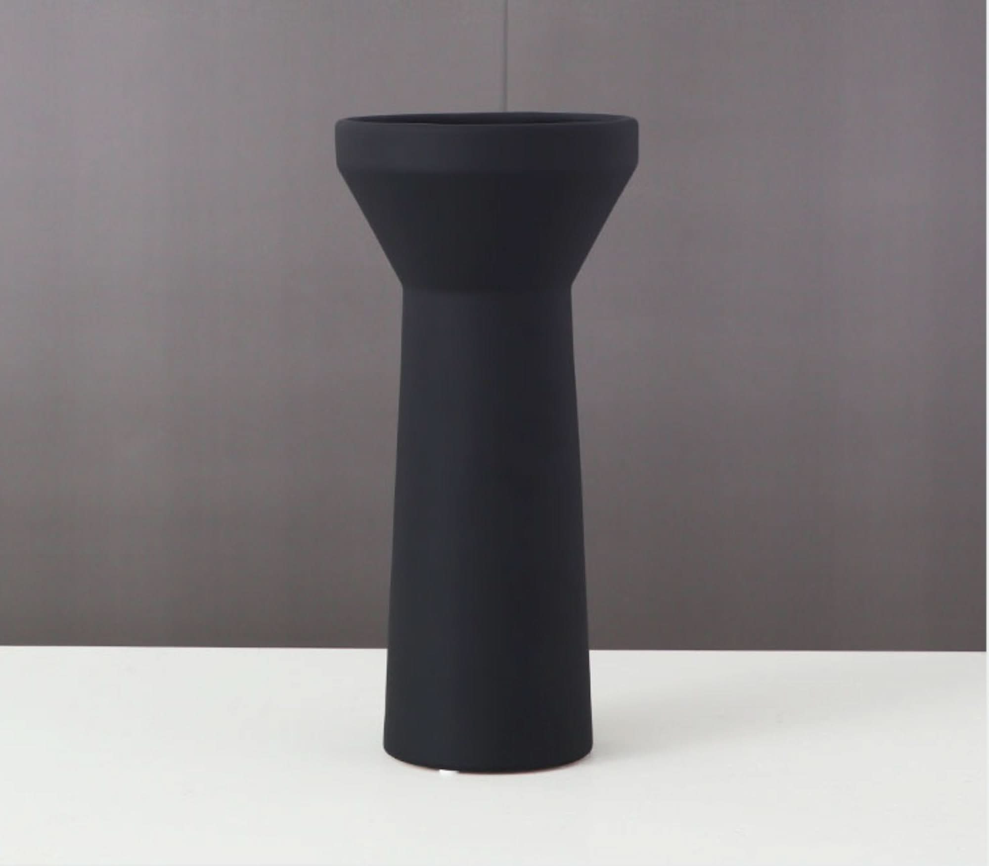 Black and White Ceramic Vase | Minimalist Zen Decor Table Vase