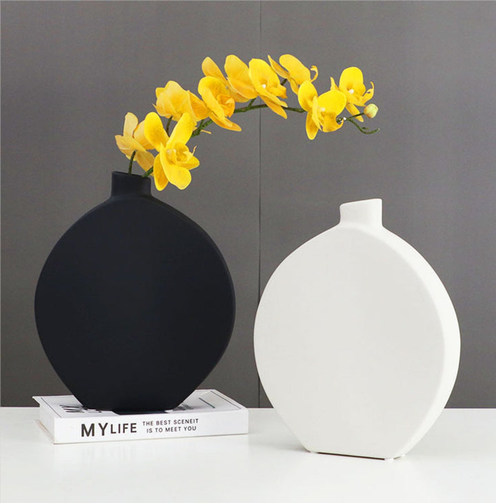 Black and White Vase Ceramic Table Vase | Zen Decor, Ceramic Vase, Minimalist Vase Ceramic, - -