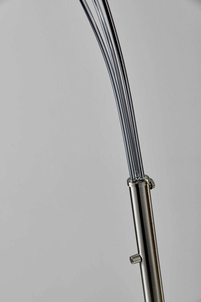 Brushed Steel Metal Arc Lamp With 3 Paper Lanterns 11" X 46"X 82" | Zen Decor, Mid Century Floor Lamp, Japanese Lamp, Modern, Scandinavian - Floor Lamp -