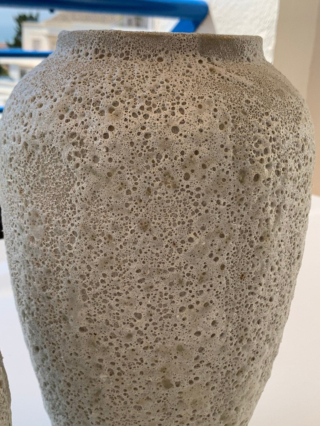 Ceramic Bubble Glaze Textured Vase - -