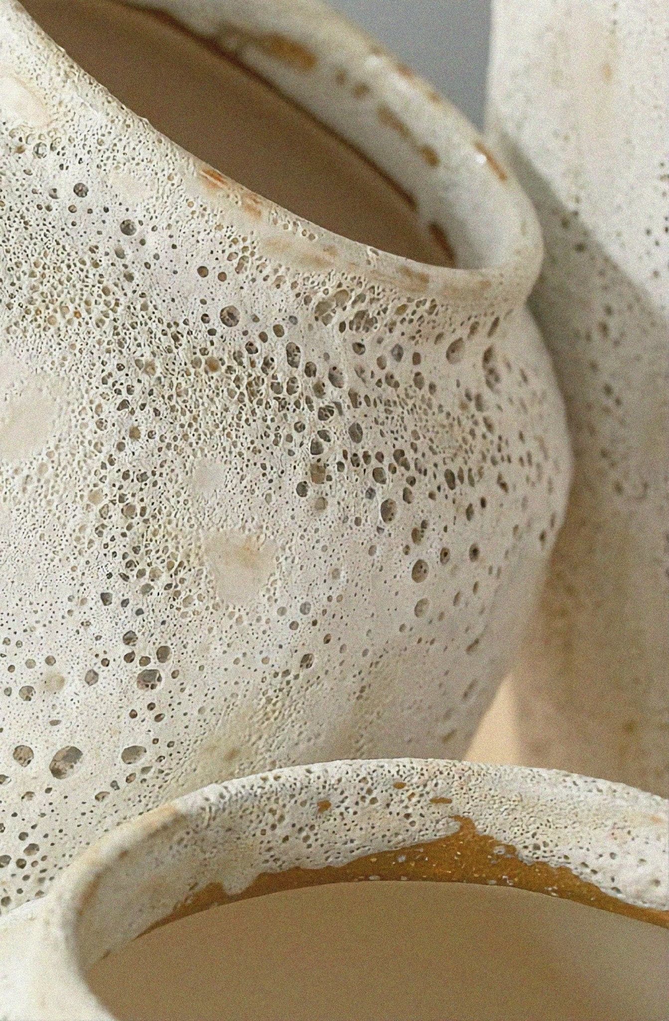 Ceramic Bubble Glaze Textured Vase - -