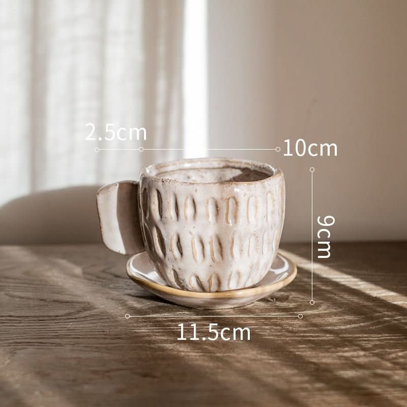 Ceramic irregular flower pot with textured surface, perfect for succulents. Set of 2.