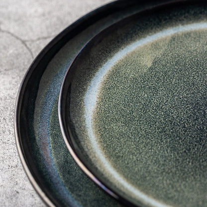 Ceramic Turquoise Plates, Rustic Dinnerware - -