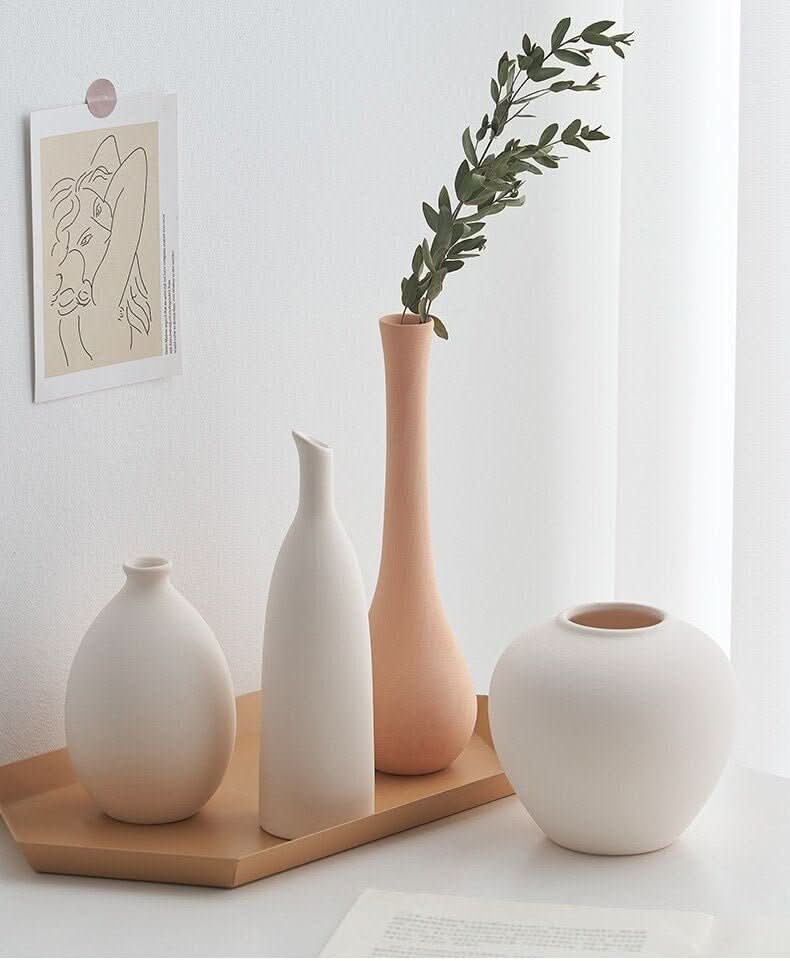 Minimalist Ceramic Vase Small Flower Vase collection, neutral tones, Zen decor