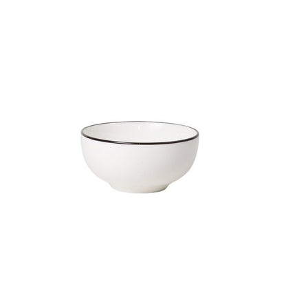 Ceramics White Bowl Made In Japan With Black Edges - -
