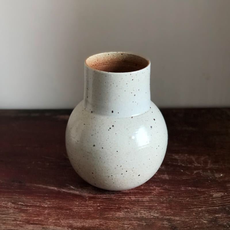 Clay Handmade Large Vase Rounded Vase. - -