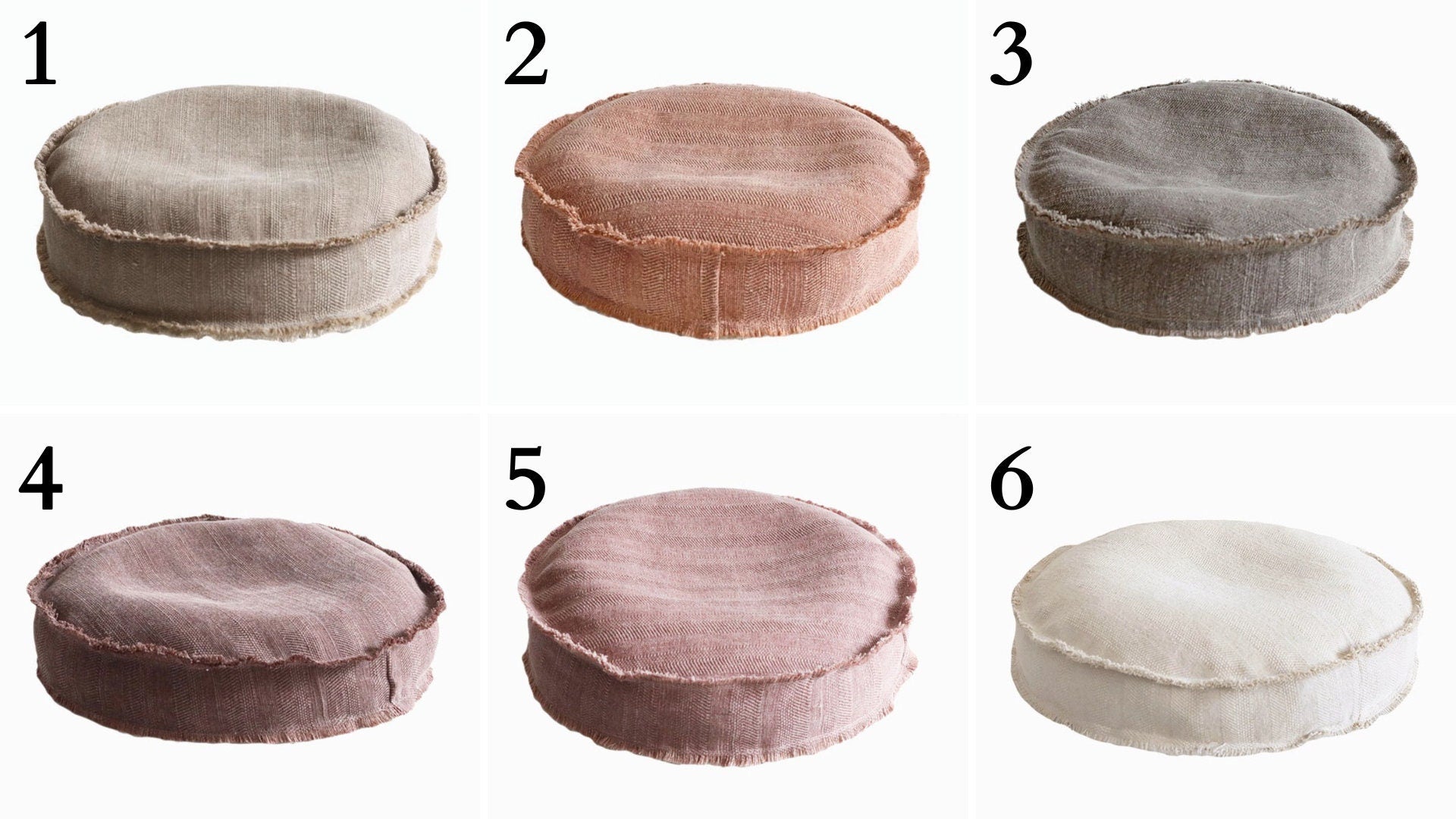 Cotton Distressed Meditation Pillow - Refillable, Outdoor, Wabi-Sabi, Cushion, Futon - -
